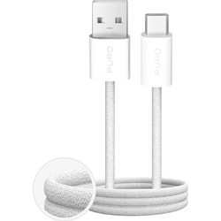 Puro Fabrik 2.0 Braided USB-A to USB-C 10W 1.5m White PUCAC10WFABK415MTWHI