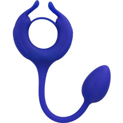 CalExotics Admiral Weighted Ring Πρωκτική Σφήνα Tail Plug με Δόνηση Μπλε D-238321