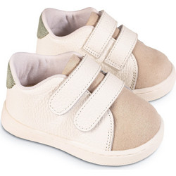 Babywalker Βαπτιστικά Sneakers για Αγόρι Δερμάτινα Ανατομικά Λευκά Μπεζ PRI2113
