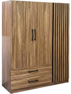 HomeMarkt Τρίφυλλη Ντουλάπα Ρούχων Harry Φυσικό Χρώμα 150x55x180cm HM18390.01