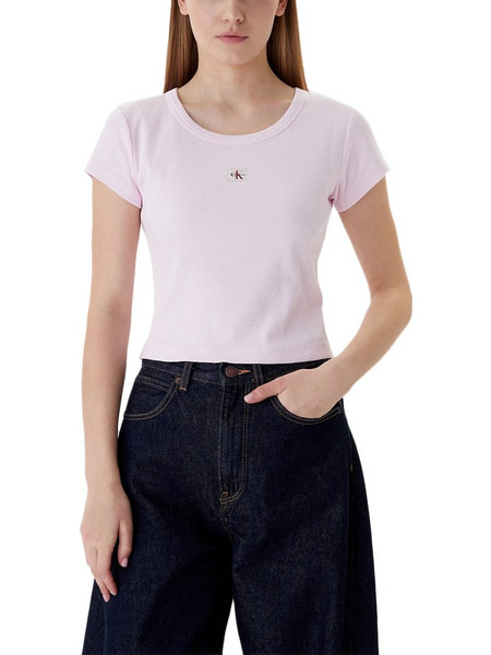 Calvin Klein Γυναικείο Καλοκαιρινό Crop Top Ριπ Εκρού LV047C200G-TN9