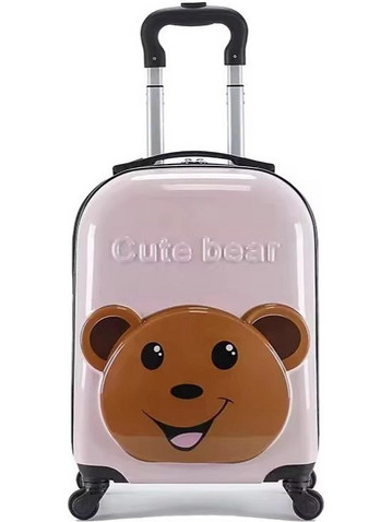 A2S Cute Bear 40-NE-287-10 Παιδική Βαλίτσα Καμπίνας 45x30x20cm με 4 Ρόδες Ροζ