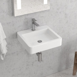 Karag LT 5032 Επικαθήμενος Κρεμαστός Νιπτήρας Μπάνιου Πορσελάνης 45x42x10cm Λευκός