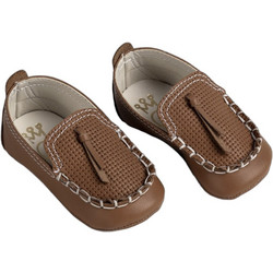 Everkid Βαπτιστικά Loafers Αγκαλιάς για Αγόρι Δερμάτινα Καφέ A511T