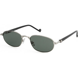 Eyepetizer 1-OP-40 Γυναικεία Γυαλιά Ηλίου Οβάλ Μεταλλικά Ασημί με Πράσινο Φακό