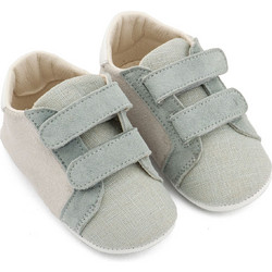 Babywalker Βαπτιστικά Sneakers Αγκαλιάς για Αγόρι Δερμάτινα Γαλάζια MI1138