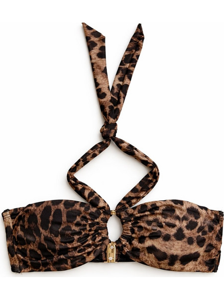 Sugarfree Bikini Top Strapless Animal Print Καφέ 26801014-331