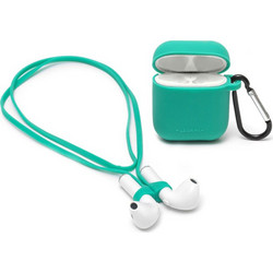 Legami Air'n Go Σετ MagSafe Θήκη Σιλικόνης με Γάντζο για Apple AirPods 1 / 2 Πετρόλ