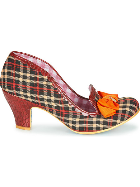 Irregular Choice Kanjanka Γόβες με Χοντρό Χαμηλό Τακούνι & Φιόγκο Μαύρες Κόκκινες 4255-12-AL