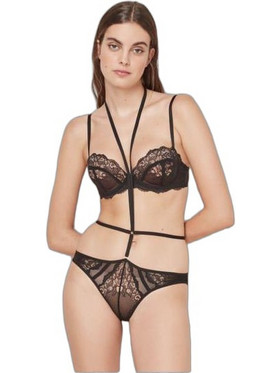 Gisela Σετ Sexy Εσώρουχα See Through με Δαντέλα Μαύρα 3/0319