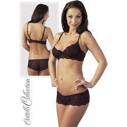 Cottelli Σετ Sexy Εσώρουχα See Through με Δαντέλα Μαύρα Φούξια 22105503230