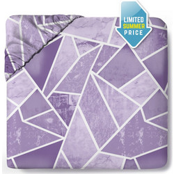 Isadore Lorraine Σεντόνι Διπλό Βαμβακερό με Λάστιχο 140x200+30 Marble Lilac
