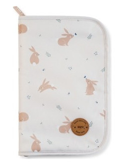 Saro Cotton Bunnies Θήκη Βιβλιαρίου Υγείας Γκρι 28.5x19cm