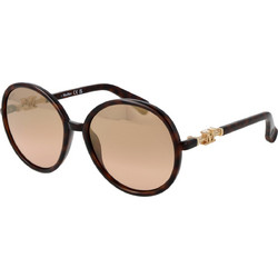 Max Mara MM0065 52G Γυναικεία Γυαλιά Ηλίου Στρογγυλά Κοκάλινα Μαύρα με Καφέ Φακό