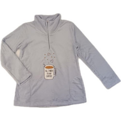 Koyote Σετ Γυναικείες Πιτζάμες Χειμωνιάτικες Fleece Γκρι KG5223