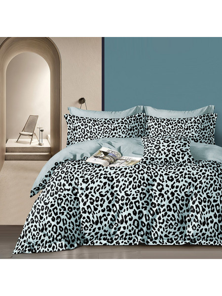 Beauty Home Σετ Σεντόνια Υπέρδιπλα Βαμβακοσατέν 230x260 Memories Art 12699 Γκρι Σιέλ