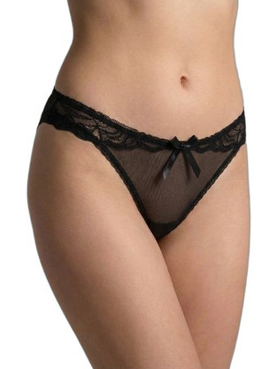 Milena By Paris Γυναικείο Sexy Brazil με Δαντέλα Μαύρο 8550