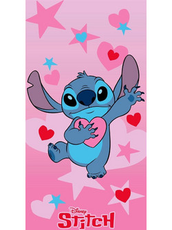 Dimcol Lilo & Stitch 085 Παιδική Πετσέτα Θαλάσσης Ροζ 70x140cm