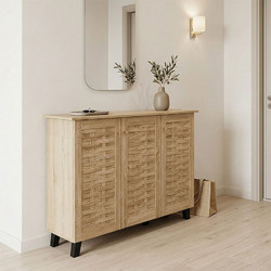 Pakoworld Παπουτσοθήκη Μοριοσανίδας Mantam Sonoma M115.5xΠ34xΥ87cm 049-000122