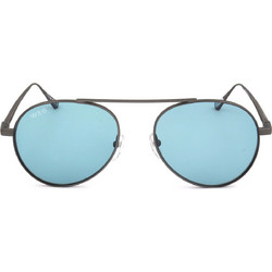 Web WE0374 09V Ανδρικά Γυαλιά Ηλίου Aviator Μεταλλικά Γκρι με Μπλε Φακό