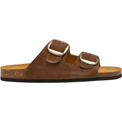 Plakton Γυναικεία Σανδάλια Suede Ανατομικά Καφέ 185983-002