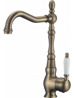 Inter Ceramic 7106126BR Μπαταρία Κουζίνας Πάγκου Διπλής Παροχής Ανάμεικτη Χρυσή