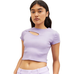 Tom Tailor Γυναικείο Καλοκαιρινό Crop Top Ριπ Λιλά 1035394-31042