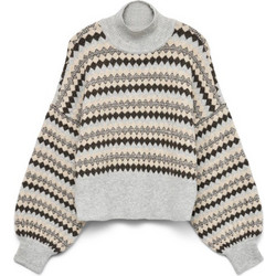 Vero Moda Γυναικεία Πλεκτή Μπλούζα Ζιβάγκο Γκρι 10335026