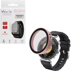 Volte-Tel Edge Cover Πλαστική Θήκη Tempered Glass για Huawei Watch GT6 41mm Ροζ