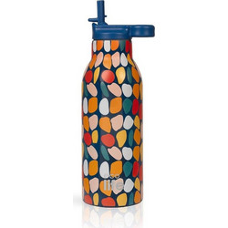 Ecolife Stones Παιδικό Παγούρι Θερμός Ανοξείδωτο BPA Free με Καλαμάκι Πολύχρωμο 300ml
