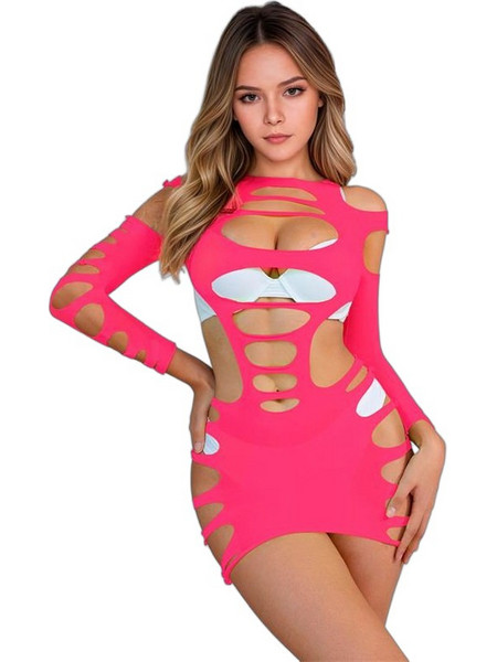 Adalet Willow Sexy Φόρεμα See Through Φούξια A-840