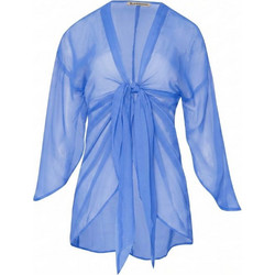 BLU4U Solids Γυναικείο Καφτάνι Παραλίας Κοντό Γαλάζιο 26384000-14