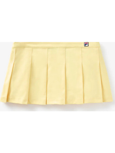 Fila Hailey Bieber Μίνι Φούστα Υφασμάτινη Πλισέ Κίτρινη RW511173-700