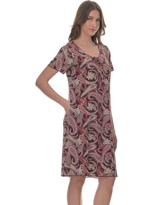 PNN Nightwear Mini Καλοκαιρινό Καθημερινό Φόρεμα Μεταξωτό Μπορντό 0263-0007-1