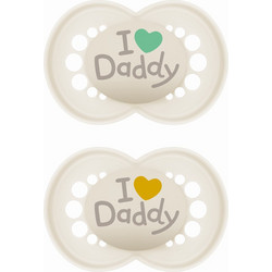 Mam I Love Daddy Ορθοδοντικές Πιπίλες Σιλικόνης 6-16m Μπεζ 2τμχ