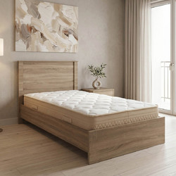Pakoworld Athos-Sleepy Κρεβάτι Μονό Ξύλινο με Στρώμα 90x190cm 200-001829