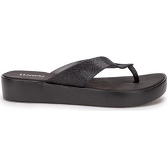 Luofu Γυναικείες Σαγιονάρες Flatforms Αντιολισθητικές Μαύρες SD11029