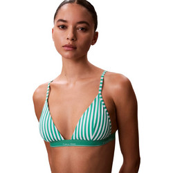 Calvin Klein Bikini Top Τριγωνάκι Λευκό Πράσινο LV00Q61208-4ZF