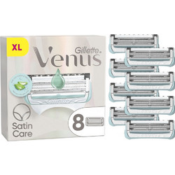 Gillette Venus Satin Care Ανταλλακτικές Λεπίδες για Γυναικεία Ξυραφάκια με 2 Λεπίδες & Λιπαντική Ταινία 8τμχ