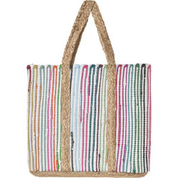 Ble Resort Collection Πλεκτή Τσάντα Θαλάσσης Ώμου Πολύχρωμη 5-42-509-0015