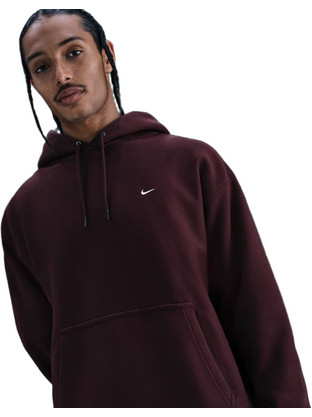 Nike Solo Swoosh Ανδρικό Αθλητικό Φούτερ με Κουκούλα Καφέ HV1082-652