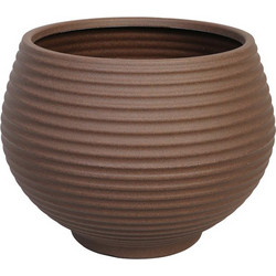 Plastona Naga Γλάστρα Στρογγυλή Καφέ 62x47cm