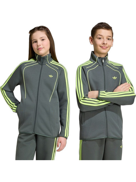 Adidas Παιδική Ζακέτα με Φερμουάρ Χακί Lime KU2247