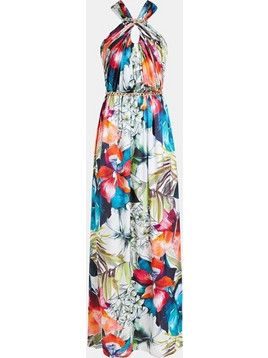 Guess Maxi Καλοκαιρινό Βραδινό Φόρεμα Floral Μεταξωτό Πολύχρωμο 0GG73Z9239Z-P78F