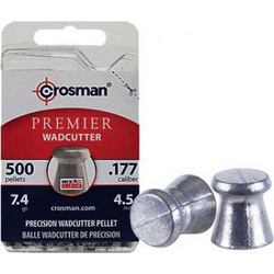 Crosman Premier Wadcutter Βολίδες Pellets Αεροβόλου 4.5mm Μολυβένιες 0.48g / 7.4gr 500τμχ 1000545