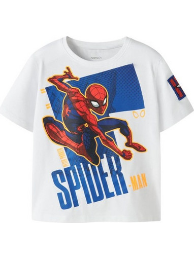 Name It Spider-Man Παιδικό T-Shirt Κοντομάνικο Λευκό Μπλε 13255666
