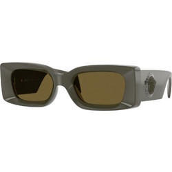 Versace VE4474U 549173 Γυναικεία Γυαλιά Ηλίου Ορθογώνια Κοκάλινα Γκρι με Καφέ Φακό