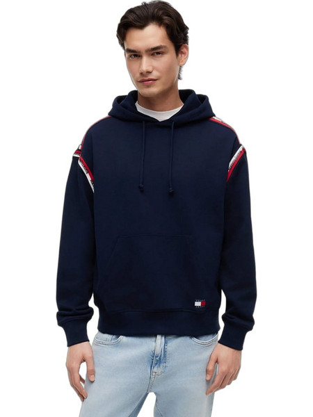 Tommy Jeans Ανδρικό Φούτερ με Κουκούλα & Τσέπες Navy Μπλε DM0DM23155-C1G