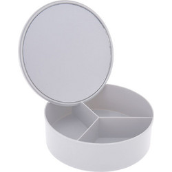 MRShome DF-0060003 Επιτραπέζιος Καθρέπτης Μακιγιάζ με Αποθηκευτικό Χώρο Φ15x5.5cm White