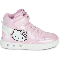 Geox Hellow Kitty Παιδικά Sneakers Μποτάκια με Φωτάκια Ροζ J668WC0NFQ6C8005